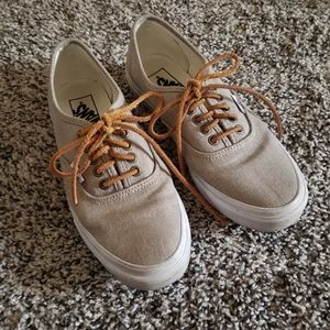 Tan canvas Vans shoes